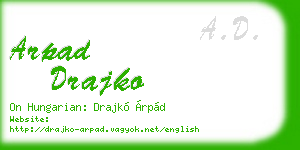 arpad drajko business card