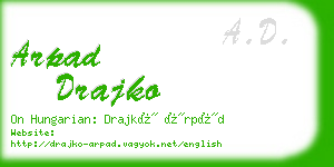 arpad drajko business card